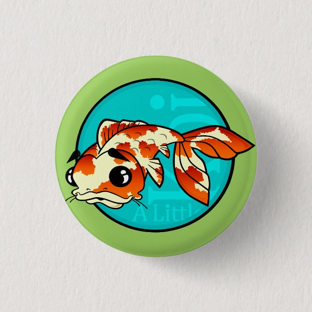 CUTE CARTOON KOI FISH ROUND BUTTON (Vorderseite)