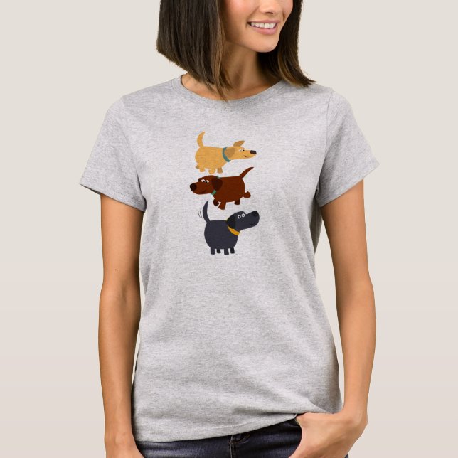 Cute Cartoon Labradors en T-shirt Femme 3 Saveurs (Devant)