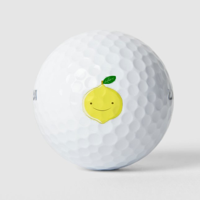 Cute Cartoon Lemon Golfball (Vorderseite)