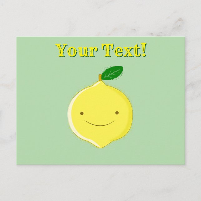 Cute Cartoon Lemon Postkarte (Vorderseite)