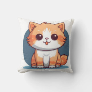 Cute Cartoon Orange Cat Throw Pillow Kissen