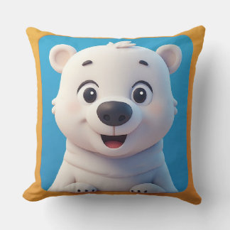 Cute Cartoon Polar Bear Character Kissen