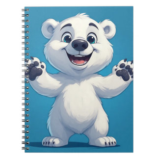 Cute Cartoon Polar Bear Character Notizblock