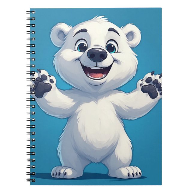 Cute Cartoon Polar Bear Character  Notizblock (Vorderseite)