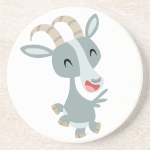 Cute Cartoon Prancing Goat Coaster Untersetzer
