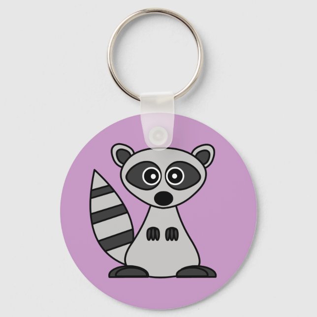Cute Cartoon Raccoon Schlüsselanhänger (Vorderseite)