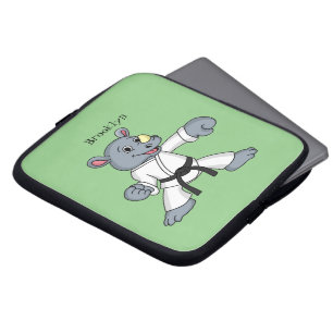 Cute cartoon rhino kung fu cartoon laptopschutzhülle
