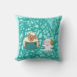 Cute Cartoon Sheep and Lamb Whimsical Kids Nursery Kissen