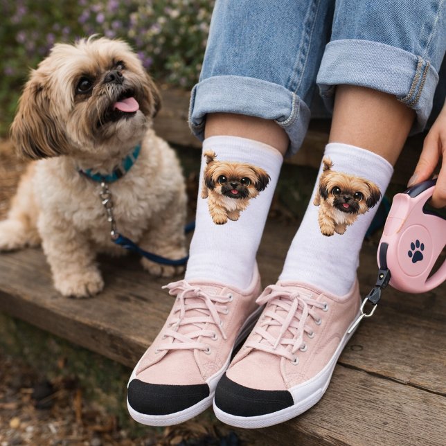 Cute Cartoon Shih Tzu Dog Socks Socken (Cute Shihtzu Puppy Dog Socks )