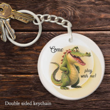Cute Cartoon Smiling Crocodile "Come Play With Me"