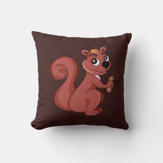 Cute cartoon squirrel with a peanut kissen