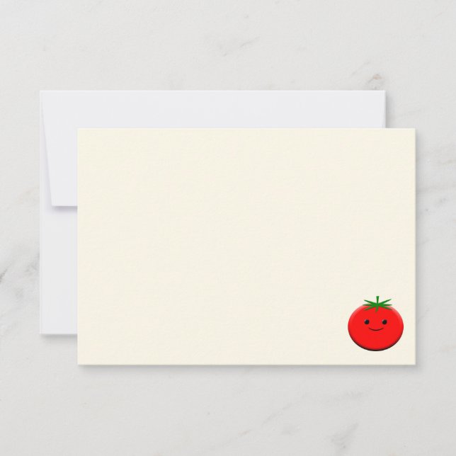 Cute Cartoon Tomato Blank Cream Off White Mitteilungskarte (Vorderseite)