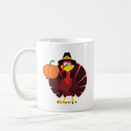 Cute Cartoon Turkey Thanksgiving Art Kaffeetasse