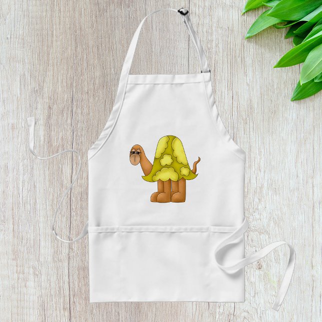 Cute Cartoon Turtle with Puffy Green Shell Schürze (Von Creator hochgeladen)