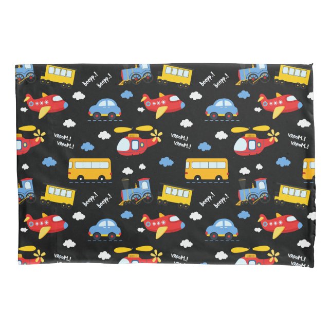 Cute Cartoon Vehicles Pattern  Kissenbezug (Vorderseite)