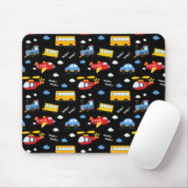 Cute Cartoon Vehicles Pattern Mousepad