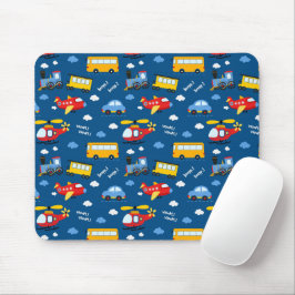 Cute Cartoon Vehicles Pattern Mousepad
