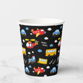 Cute Cartoon Vehicles Pattern Pappbecher