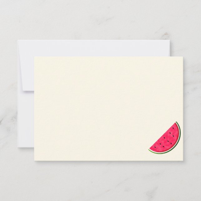 Cute Cartoon Watermelon Blank Cream Off White Mitteilungskarte (Vorderseite)