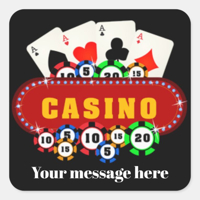 Cute Casino partie ajouter message autocollant (Devant)