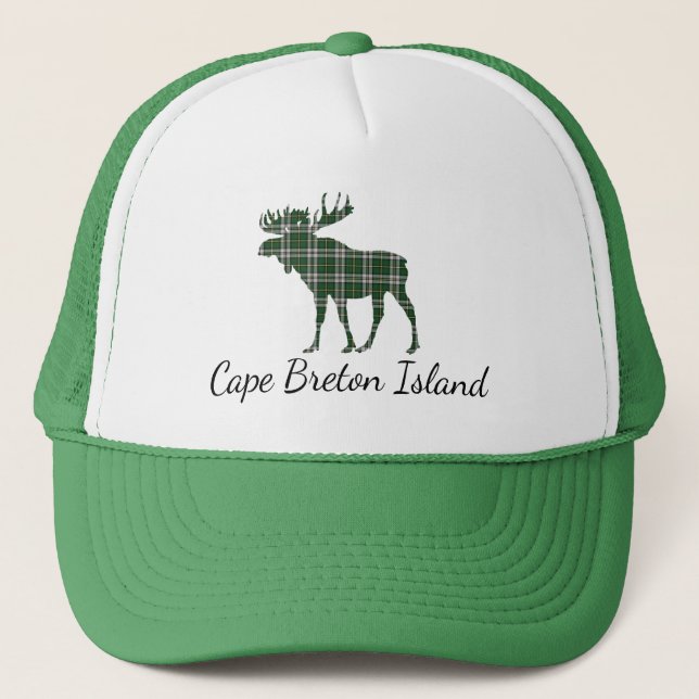 Cute casquette tartan d'orignal de l'île du Cap-Br (Devant)