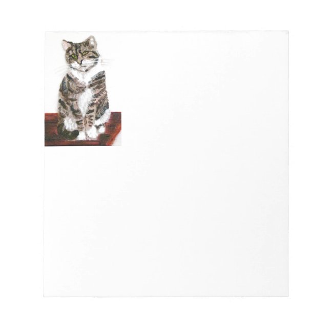 Cute Cat Art Grey Kitty Notizblock (Vorderseite)