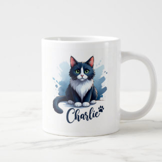 Cute Cat Artwork Mug – Gift for Animal Lovers Jumbo-Tasse