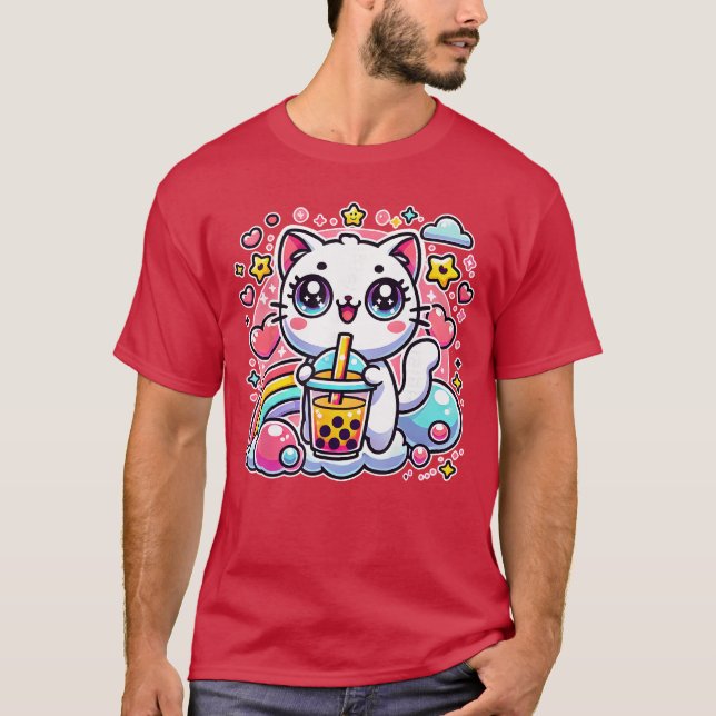 Cute Cat Bobaea Bubbleea Anime Kawaii Neko Gift Id T-Shirt (Vorderseite)
