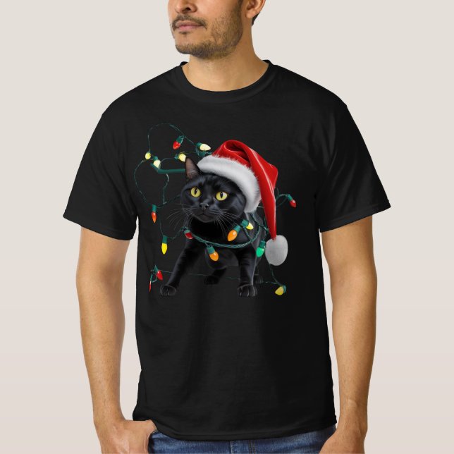 Cute Cat Christmas T-Shirt (Vorderseite)