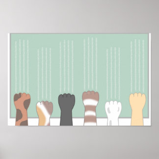 Cute cat claws that leave scratches. poster