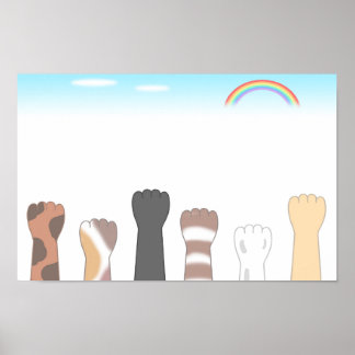 Cute cat claws that leave scratches. poster