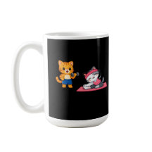 Cute Cat Couple Gym Workout