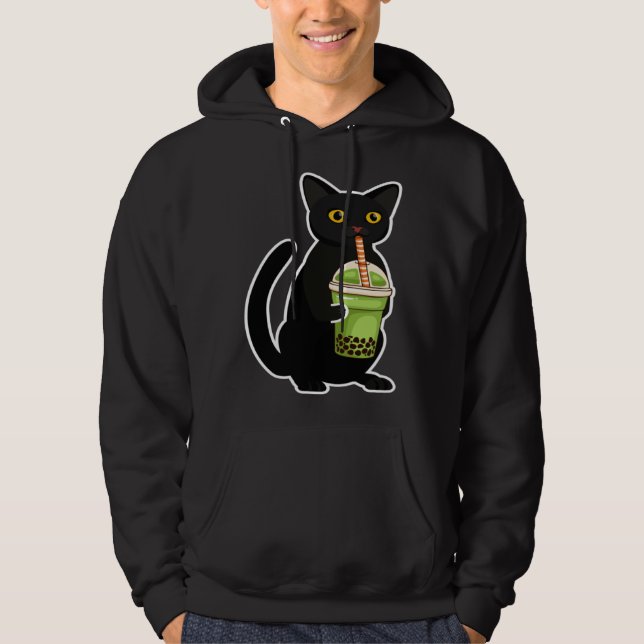 Cute Cat Drinking Tea  Tea  Costume Tea Hoodie (Vorderseite)
