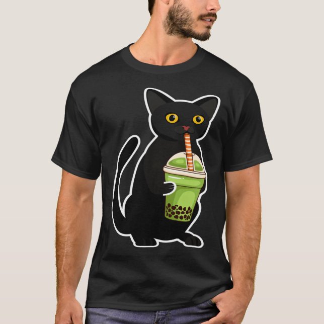 Cute Cat Drinking Tea  Tea  Costume Tea T-Shirt (Vorderseite)