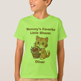 Cute Cat & Flowers: Whimsical Kids' T-Shirt