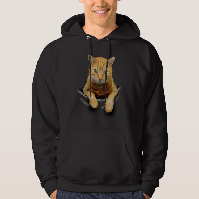 Cute Cat Funny Cat Peeking out Pocket  For Cat Lov Hoodie (Vorderseite)