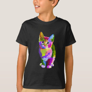 Cute Cat Gift for kitten lovers Colorful T-Shirt