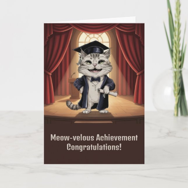 Cute Cat Graduation Karte (Vorderseite)