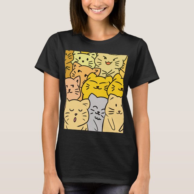 Cute Cat Illustration Women’s T-Shirt (Devant)