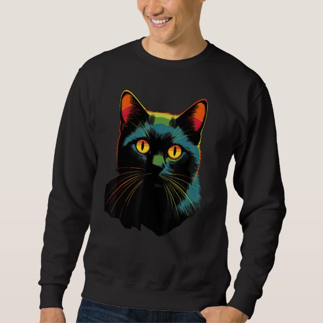 cute Cat in Front of Rainbow cats  catowner 18 Sweatshirt (Vorderseite)