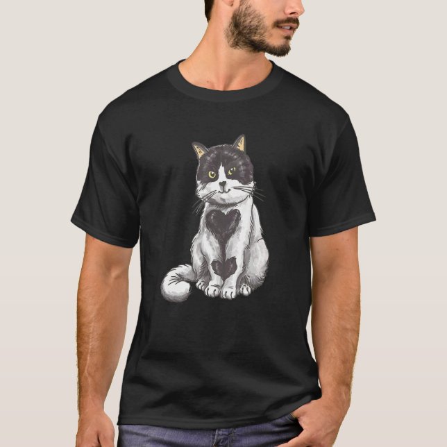 Cute Cat Kitten Heart Cat Cat Rescue Adoption T-Shirt (Vorderseite)