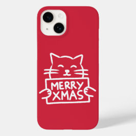 Cute Cat Merry Xmas Case-Mate iPhone 14 Hülle