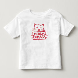 Cute Cat Merry Xmas Kleinkind T-shirt