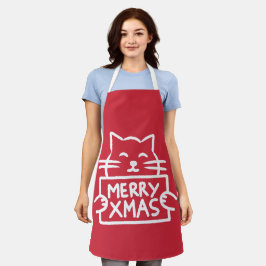 Cute Cat Merry Xmas Schürze