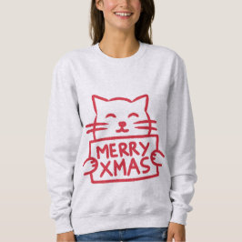 Cute Cat Merry Xmas Sweatshirt
