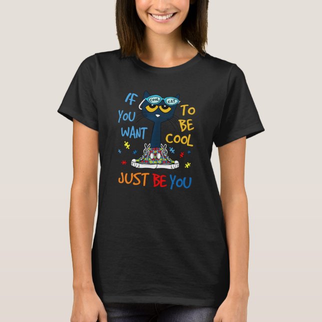 Cute Cat Mom Be Kind Autism Awareness Special Educ T-Shirt (Vorderseite)