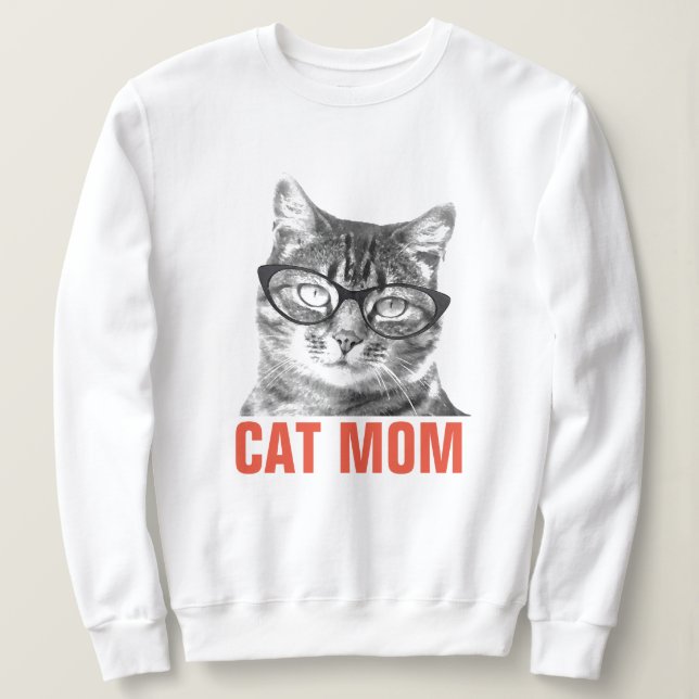 Cute CAT MOM sweatshirt pour femmes (Design devant)