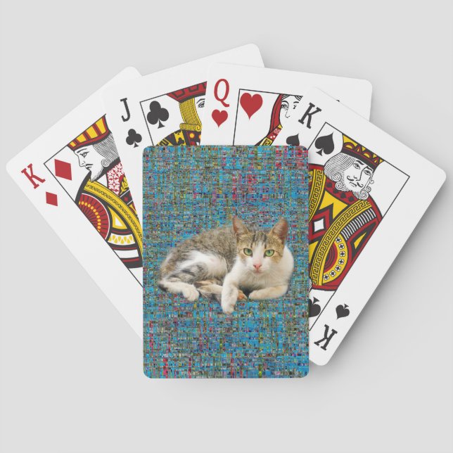 Cute cat on abstract background spielkarten (Rückseite)