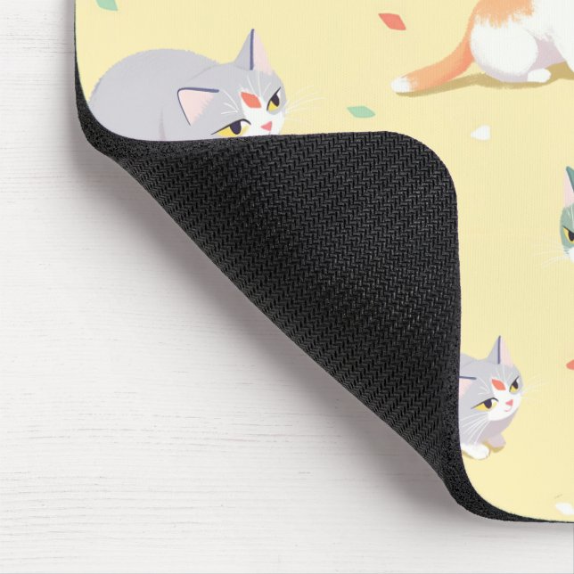 Cute Cat Patter  Mousepad (Ecke)