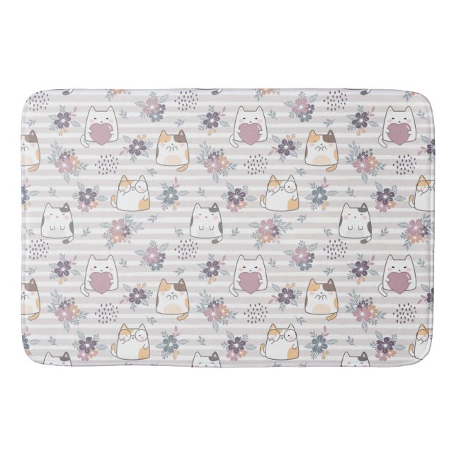 Cute cat pattern badematte (Vorderseite)